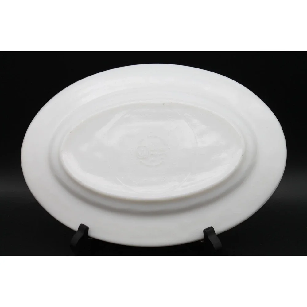 Anchor Hocking Anchorware White Milk Glass Oval Serving Platter 11.5